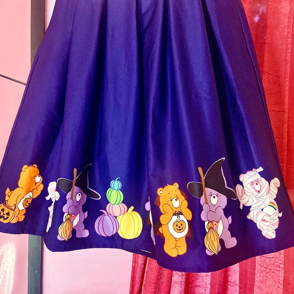 Unique Vintage Halloween CareBear Skirt Purple Mid-Length Women’s Medium - Picture 5 of 8